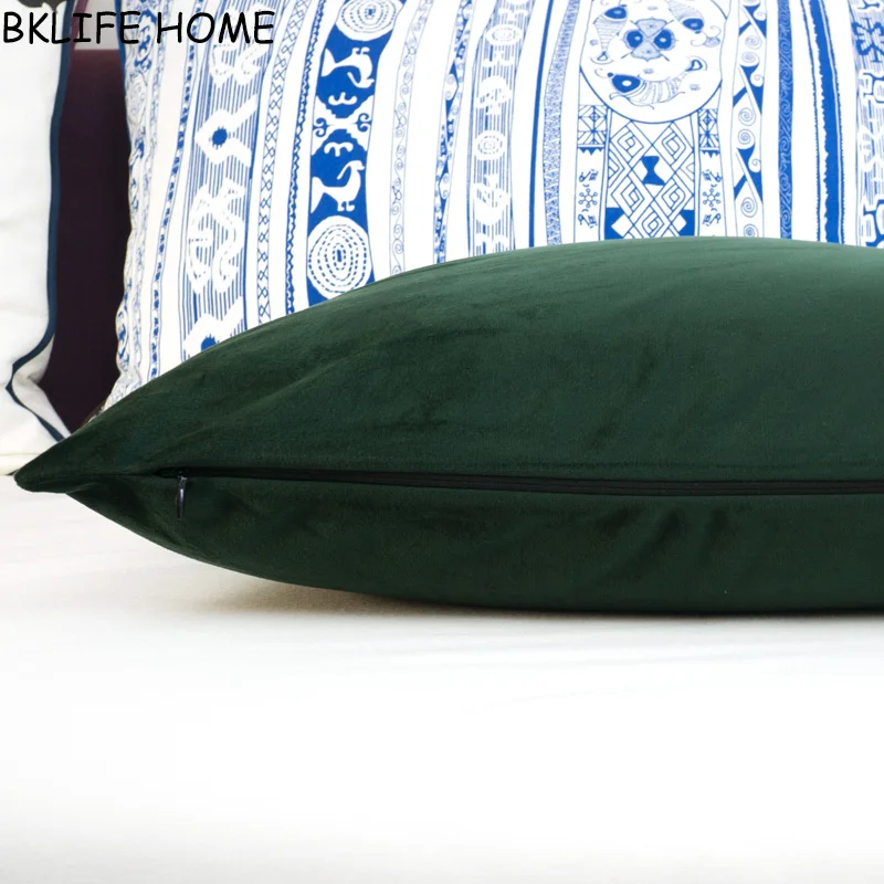 High Quality Soft Olive Green Velvet Cushion Cover Pillow Case Dark Green Pillow Cover No Balling-up Without Stuffing