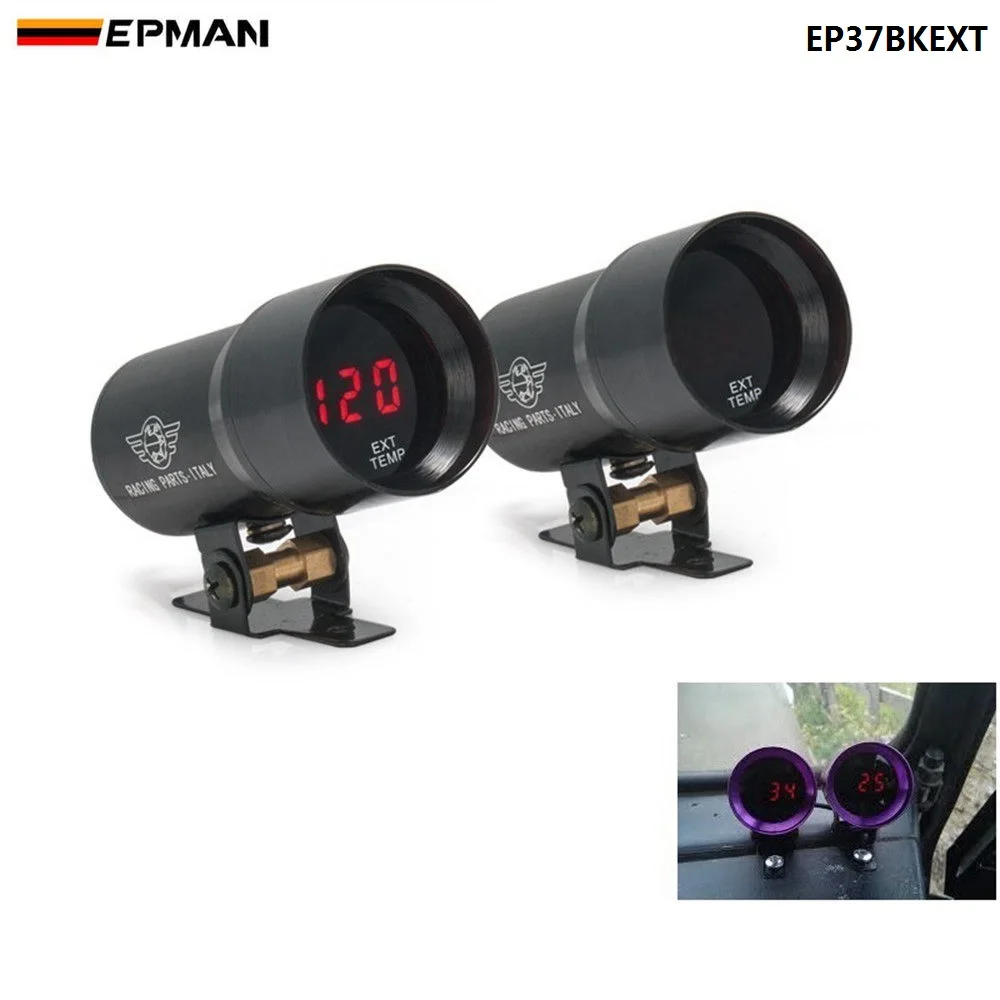 37mm Smoke Exhaust Gas Temperature EGT Gauge Red Digital Shift Light Style Meter Pod Red LED Black For BMW e3 EP37BKEXT