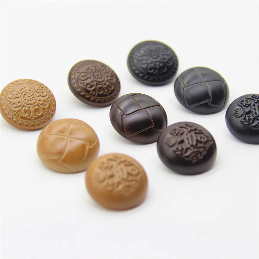 10-20pcs 18-25mm Beige brown black imitation leather buttoned high-end coat sweater windbreaker jacket dress button C061