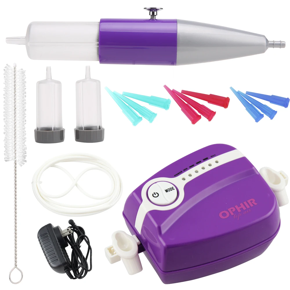 OPHIR Airbrush Kit für Kuchen Dekoration Glasuren Kuchen Süßigkeiten Schokolade Kekse Vereisung Gebäck Spritze Luft Stift AC094 + 043