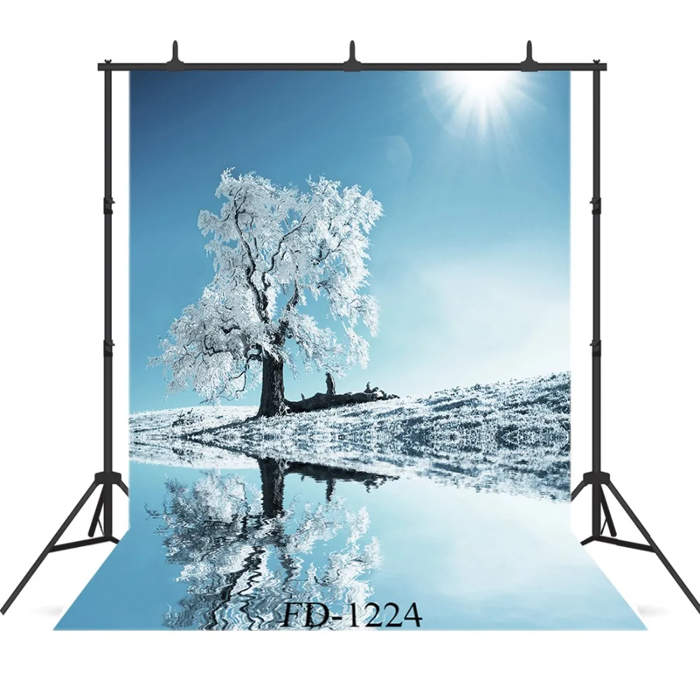 Sunlight Lake Ice Willow Tree Photography Backdrop for Photo Studio Background Wedding Children Kids Baby Shower Photo Shoot