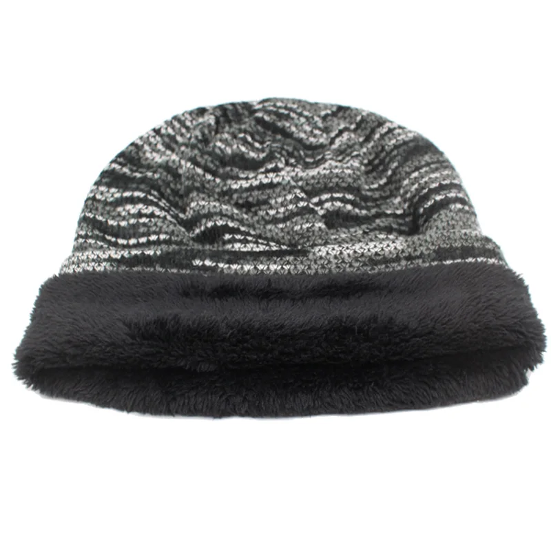 Aewue cappello lavorato a maglia donna Skullies berretti cappelli invernali per uomo berretti a righe cofano caldo Baggy morbido cappello a berretto