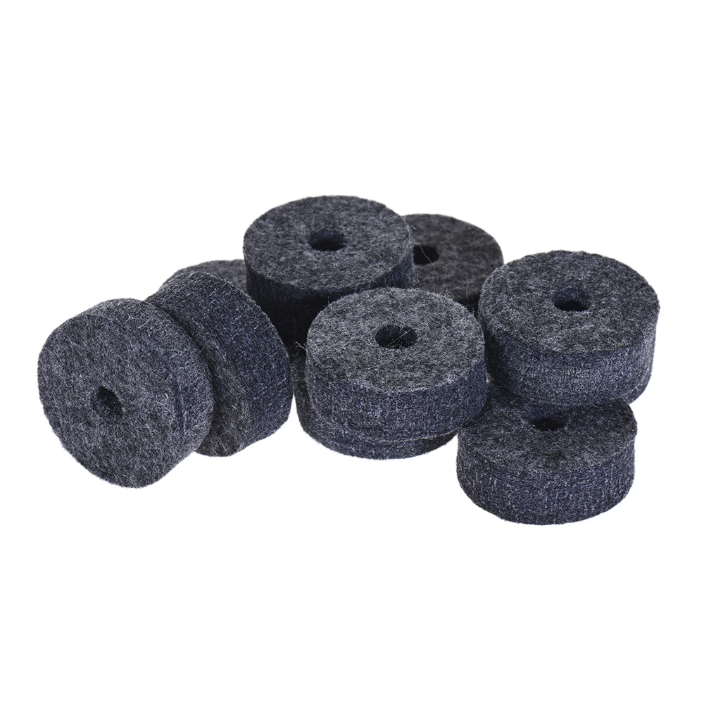 10pcs Cymbal Felt Washer Felts Crash Cymbal Clutch Felt Drum Set Cymbal Stand Felt Washer Medium Size Gray