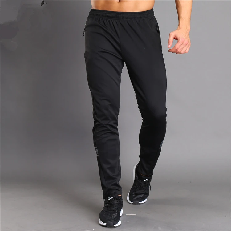 GANYANR Brand Running Pants Men Fitness Leggings Gym Jogging Sports Long Trousers Solid Polyester Harem Full Length Training