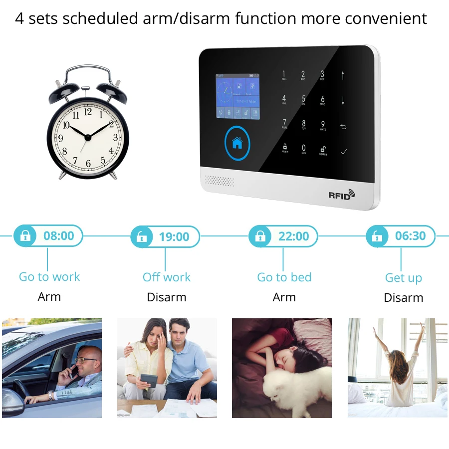 Go-sistema de alarma inalámbrico para el hogar, kit de Sensor de seguridad antirrobo con teclado táctil LCD, WIFI, GSM, SIM, aplicación Tuya, en ruso y español