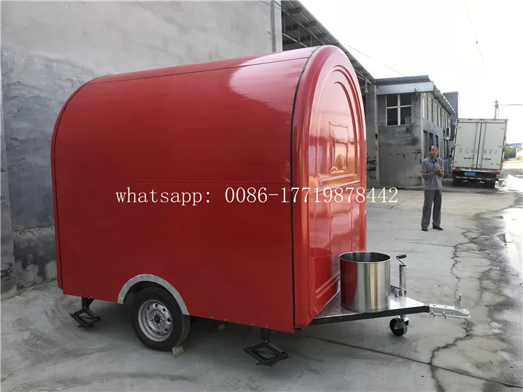 Cheap 2.2 m length ice cream hot dog stainless steel Mobile food trailer mobile food cart fast food truck