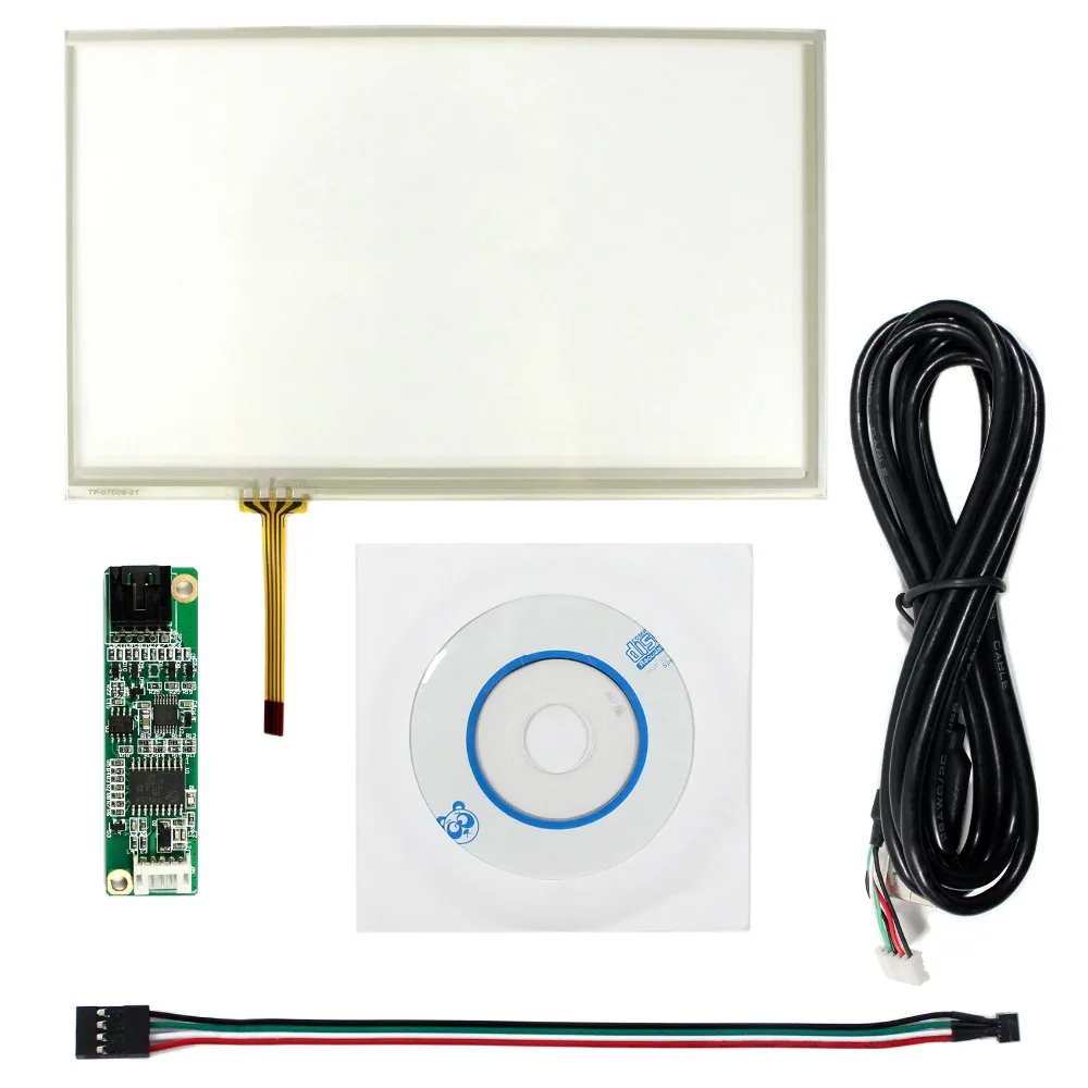 7 inch 4 Wire Resistive Touch Panel with USB Controller Card  Fit for 7