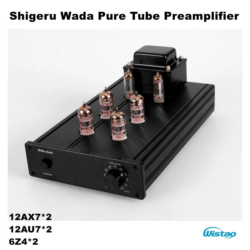 

Tube Preamplifier Pure with Shigeru Wada Circuit Tube 12AX7 12AU7 6Z4 Rectifier Whole Aluminum Chassis HIFI Audio 110V/220V