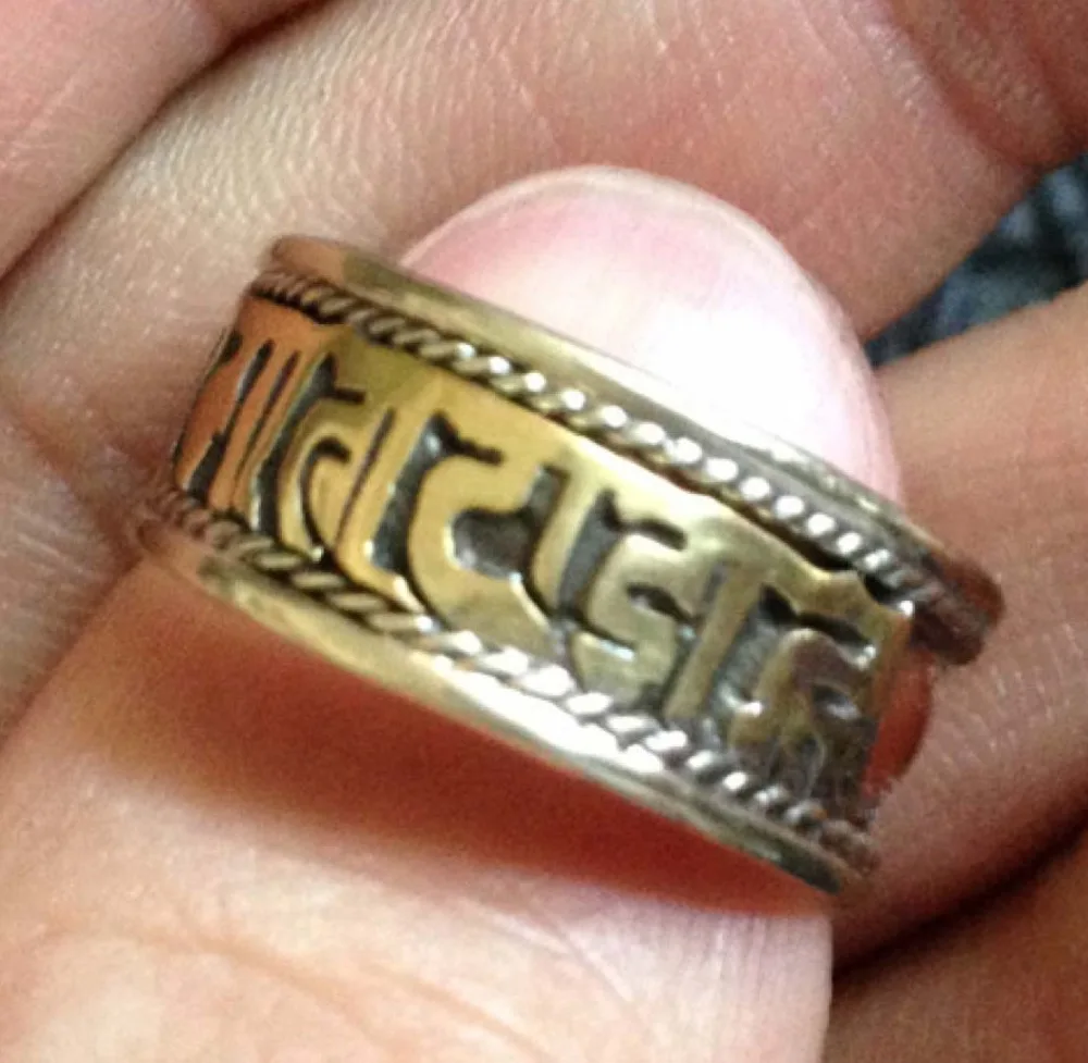 Nepali tibet brass six word character ring