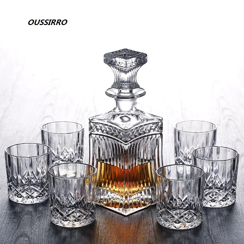 Russia Vodka Decanter Whiskey Bottle Crystal Glass Wine Beer Containers Glass Bottle Glass Cup Home Bar Tools Decoration