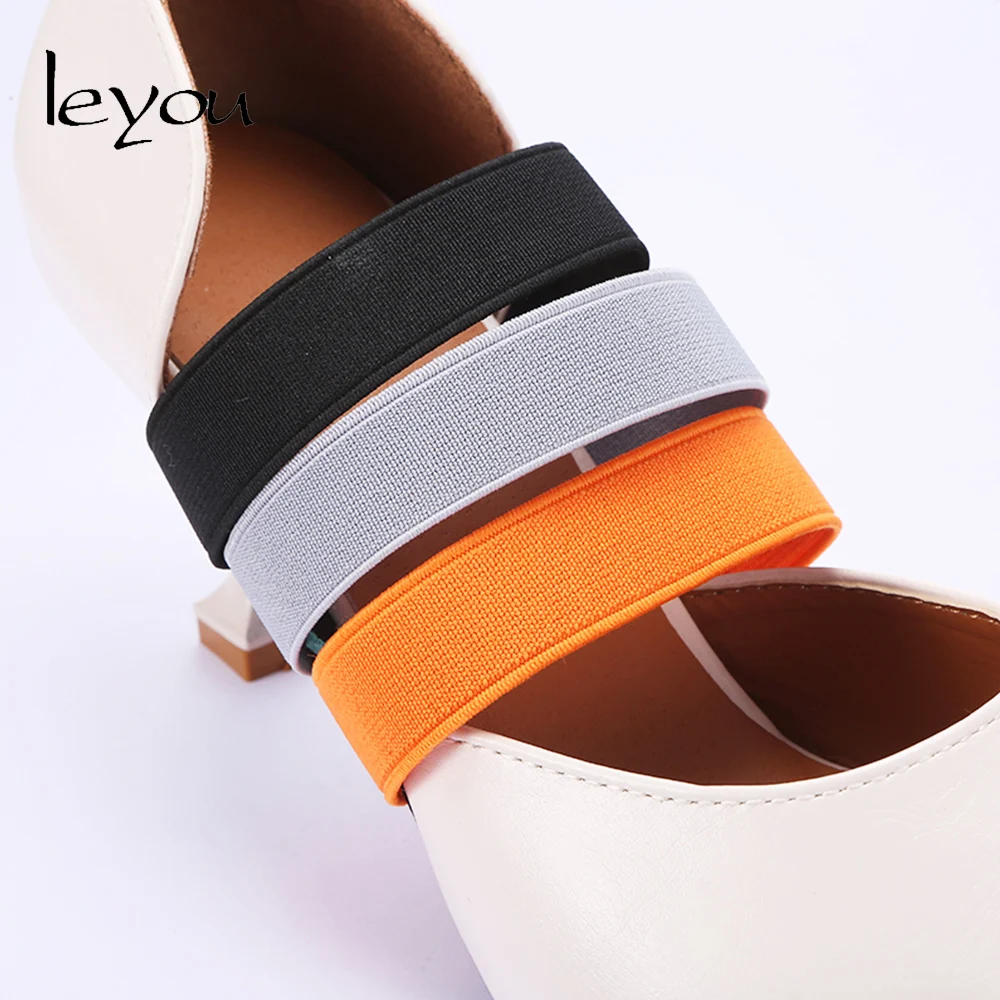 Leyou Women Heel Shoes Band Elastic Strap For Shoes Belt Shoelaces Anti Loose Belt Colorful Elastic Band Shoestrings