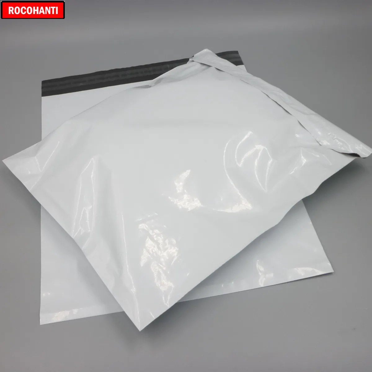 100pcs Custom Logo Printed Poly Mailer White Polymailers Plastic Shipping Bags for Small Businesses Clothes Gift Packaging Boxes