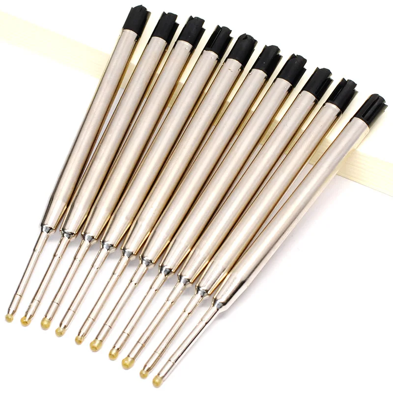10pcs 0.5mm Roller Ballpoint Pen Refill Medium Nib Blue Black Color Ink Ball Pens Refill for School Office Writing Stationery