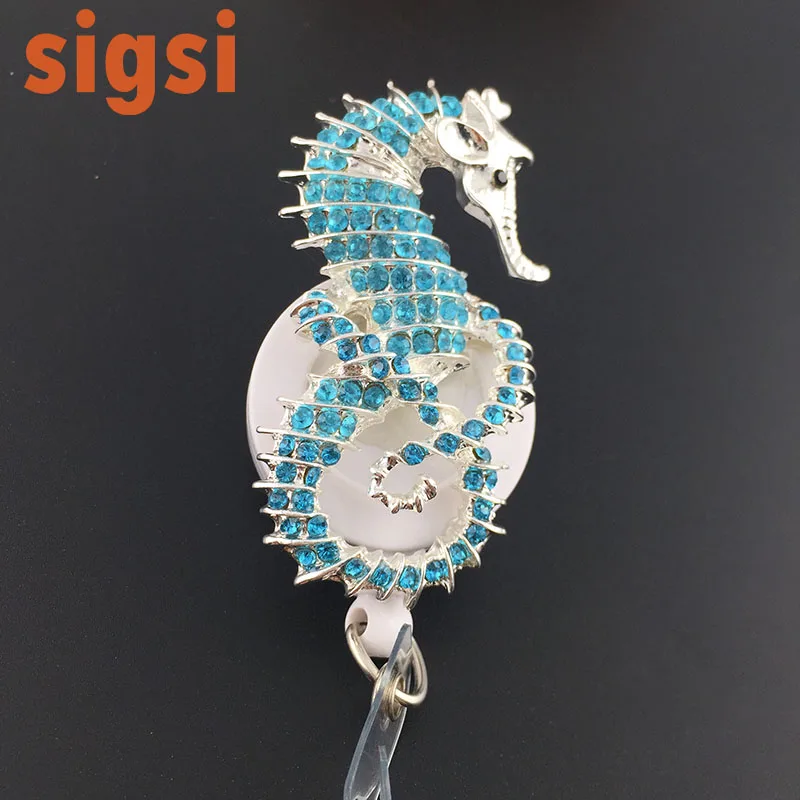 Seahorse - Animal Business ID Card Name Tag Retractable Badge Holder Reel with Belt Clip