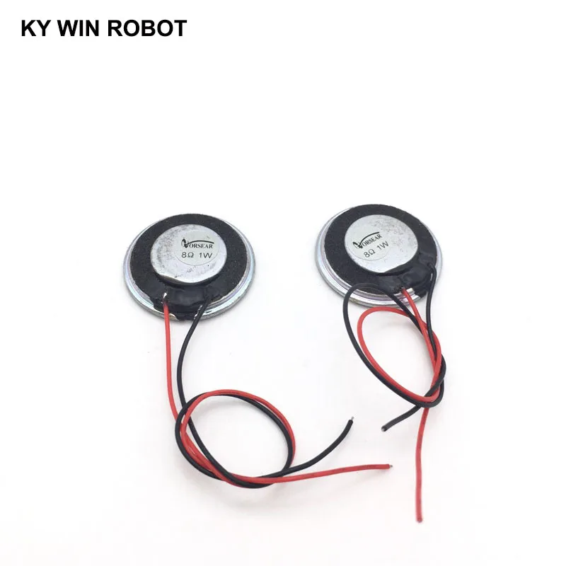 2 teile/los Neue Ultra-dünne lautsprecher 8 ohm 1 watt 1 W 8R lautsprecher Durchmesser 28MM 2,8 CM dicke 5MM mit draht länge 13CM