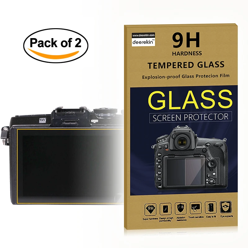 2x Self-Adhesive Glass LCD Screen Protector for Olympus E-PL9 E-PL8 E-PL7 E-P5 E-P3 PL8 PL7 P5 E-PL6 E-PL5 E-PM2 EPL6 EPL5 EPM2