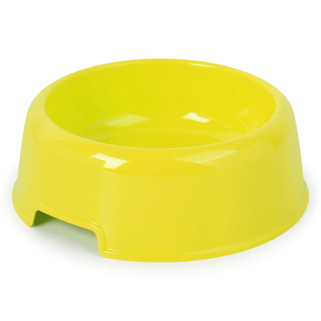 1Pc High Quality Solid Color Pet Bowls Candy-Colored Lightweight Plastic Single Bowl Small Dog Cat Pet Bowl Pet Feeding Supplies