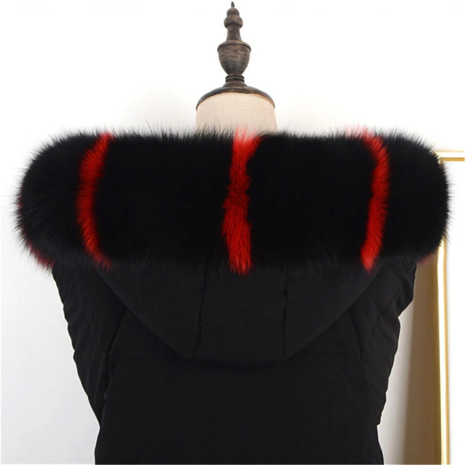 Real Fox Fur Collars Women Fur Genuine Collar Fashion Ribbon Detachable For Coat Multicolor Scarves C#1901