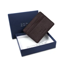 Ultra-thin Card Holder Mini wallets small Cow Leather purse High Quality Card Case With 4 Slots Fashion Style New