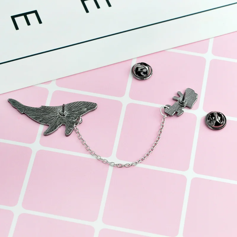 Space pin Astronaut and whales Cartoon brooches Pins Fish Lapel pins Badges Women jewelry Pins wholesale Gift for her