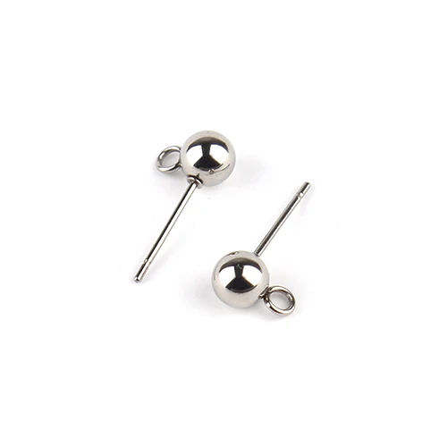 

20pcs/lot 4mm 5mm 6mm Silver Tone Stainless Steel Ball Ear Post Studs Earrings Back Accessories Jewelry Findings F2261