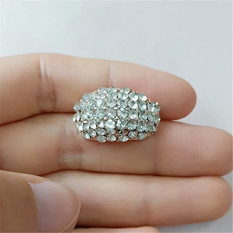 5pcs/lot Arch Silver Rhinestone Diamond Buttons Alloy Diy Handmade Hair Accessories Necklace Mobile Beauty Key Ring jewelry