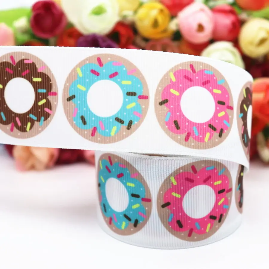 10 Yards Blumen-/Kuchenmuster-Grosgrainband 1,5" 38MM für Haarschleifen, DIY-Bastelarbeiten, handgefertigte Accessoires M19042402 – Detail 6