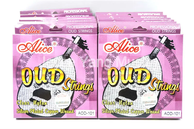 

10 Sets of Alice AOD-101 OUD Strings Clear Nylon Silver-Plated Copper Wound 10-String