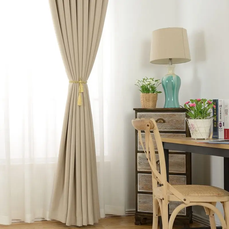 Slow Soul Gray Beige Light Brown Green Pure Cotton Cloth Curtain Linen Shade Thick Curtains For Living Room Kitchen Bedroom