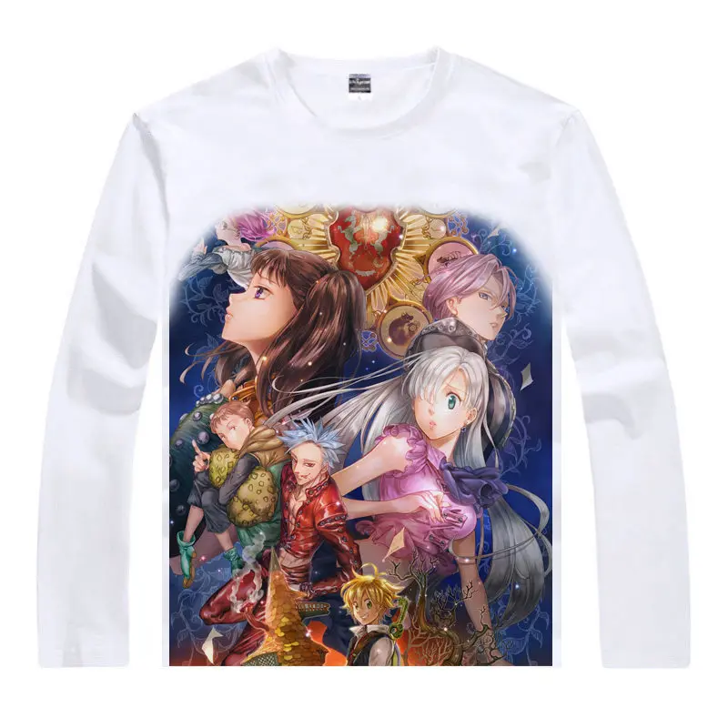 The Seven Deadly Sins T-Shirt Dragon's Sin of Wrath Shirt Fashion printed Long sleeves t-shirts Anime Collection cool t-shirts a