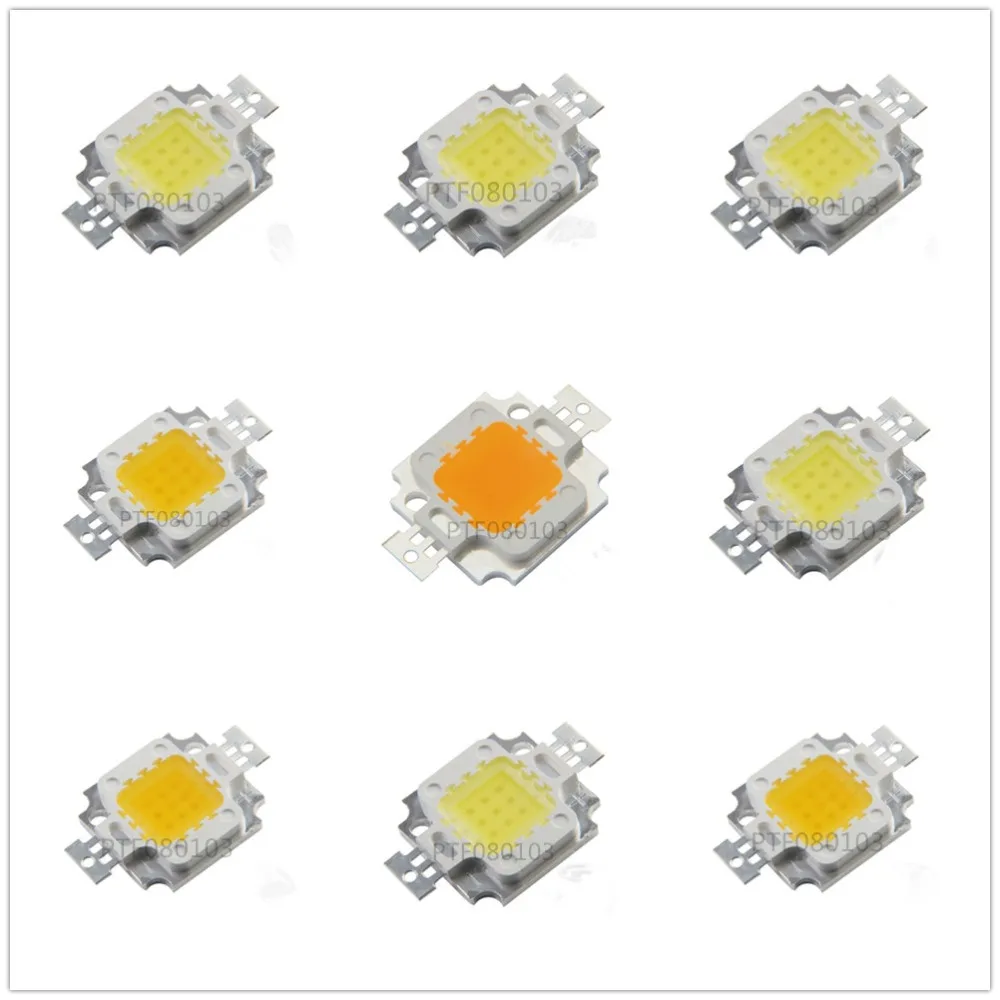 10pcs 10w High Power led Cool white/Neutral/Warm White/Blue/Royal Blue LED 3000k 10000k 20000k 30000k