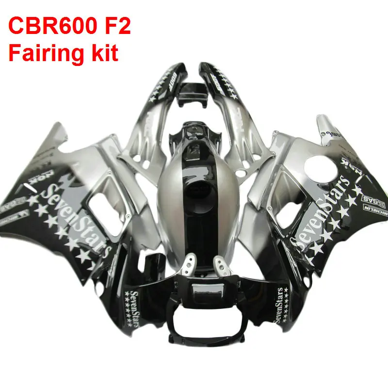 Seven Star Fairings for HONDA CBR600 F2 91 94 1994 ( Sliver & black ) Free Custom fairing kit xl34