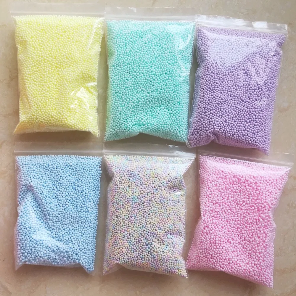 2-3.5mm 16000pcs Warm Color Pastel Foam bead Snow Mud Particles Accessories Tiny Foam Beads Slime Balls Supplies