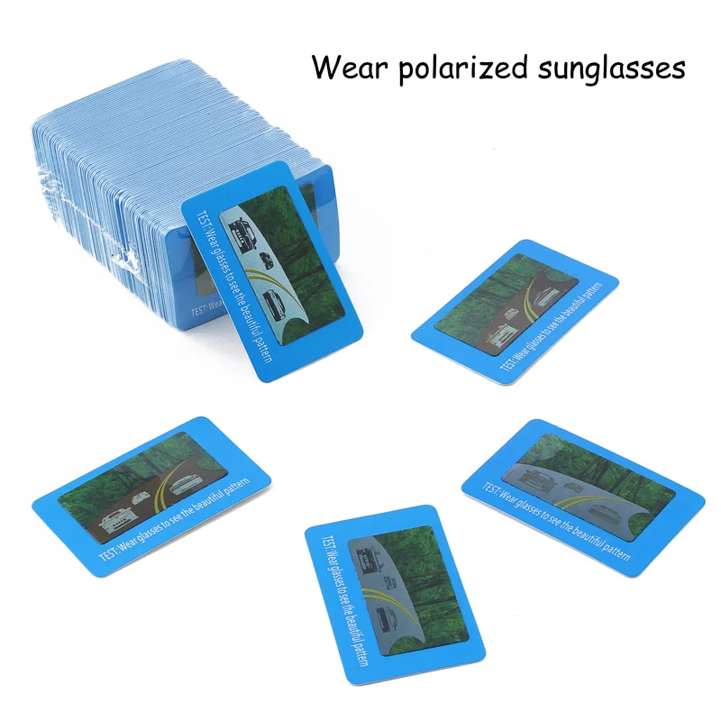 BerWer Wholesale 100 Pieces/Lot TAC Polarized Lens Test Card for Testing Polarizing Sunglasses Men Women