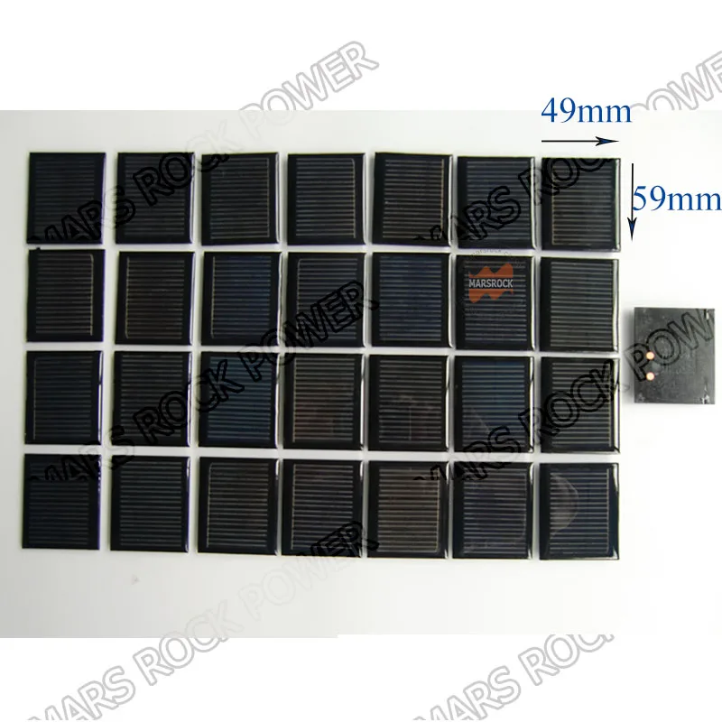 49X59mm 4V-75mA Poly Epoxy Resine encapsulated Solar Panel can be customized Small Power Mini Solar Panel for Toys, LED light