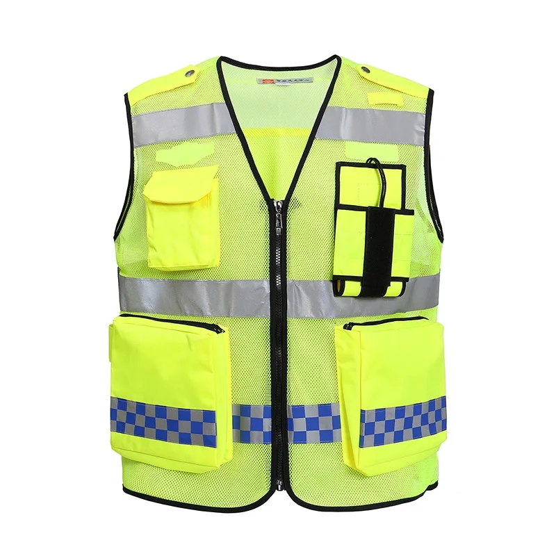 

New High Visibility Night Printable Safety Clothing Construction Traffic Police Warning Reflective Breatable Vest