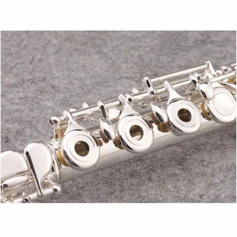 YFL-471 Flute Professional Cupronickel Opening C Key 17 Hole Flute Silver Plated Musical Instruments With Case and Accessories