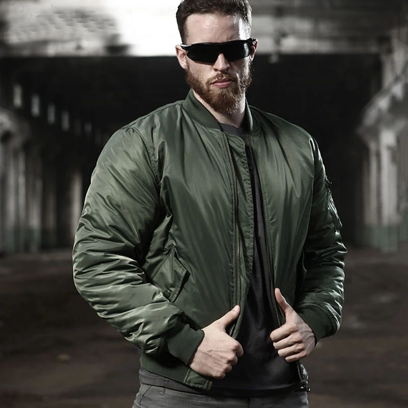 MA1  Air Force Fly Pilot Jacket Hunting Airborne Flight Tactical Bomber Jacket Men Winter Warm Aviator Motorcycle Down Coat