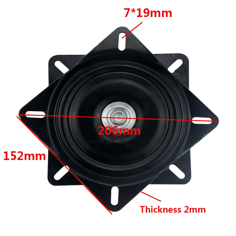 

Black Metal 6 inch 360 degree rotating square seat turntable used for 360 degree rotation universal seat 15.2*15.2*2cm