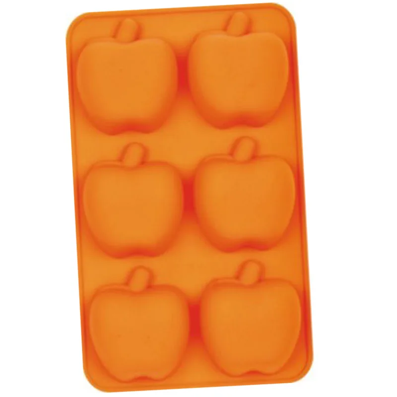 26*17.5*4.2CM big apple shape 6cavity silicone mold fondant cake chocolate mould kitchen diy tools