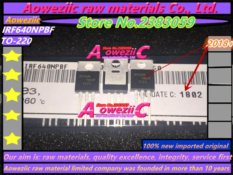 Aoweziic 2021+ 10pcs 100% New Imported Original IRF640N IRF640NPBF TO-220 N-Channel MOSFET 200V 18A