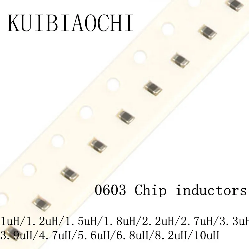 100pcs/lot SMD chip inductor 1608 0603 1uH 1.2uH 1.5uH 1.8uH 2.2uH 2.7uH 3.3uH 3.9uH 4.7uH 5.6uH 6.8uH 8.2uH 10uH