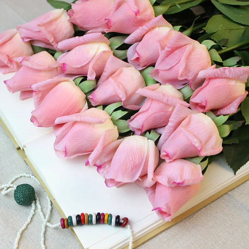 10 Pieces Rose buds Flowers for Home Wedding Decoration Real Touch Quality Artificial Flowers Rose bracts christmas rosa roos