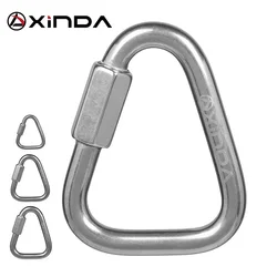 Xinda Stainless Steel Triangle Connecting Ring Carabiner Meilong Lock Triangle Rock Climbing Equipment Fast Security