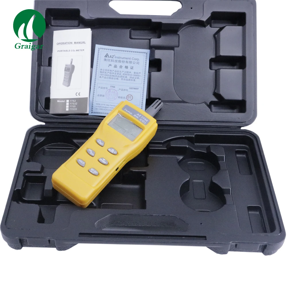 AZ-7755 CO2 detector humidity dew point temperature detection RH Temp CO2 tester AZ7755