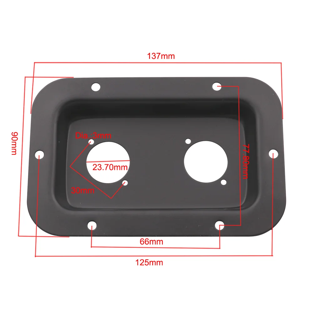 1pc Speakon Jack Platte 137*90mm Stahl Gericht Bord XLR Phono Stecker Bühne Lautsprecher Einbau Bord Buchse junction Box – Detail 3