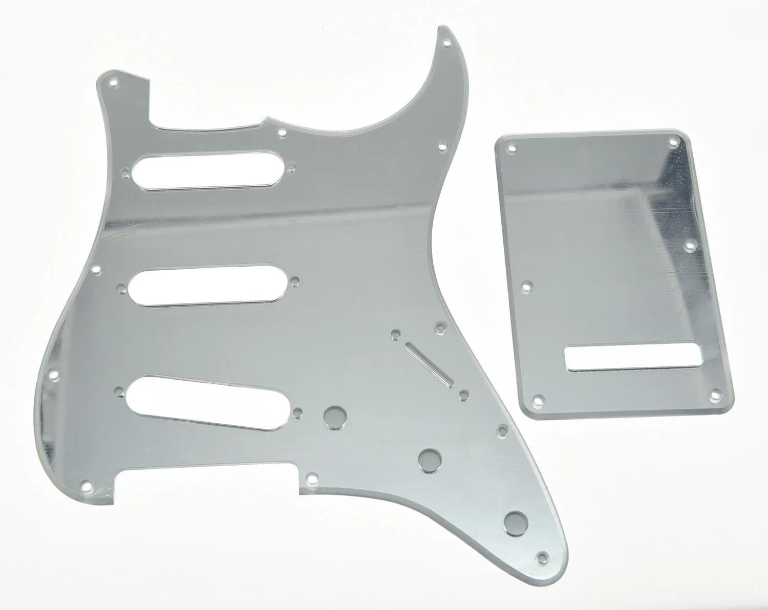 KAISH Silver Mirror SSS ST Style Guitar Pickguard Back Plate Screws