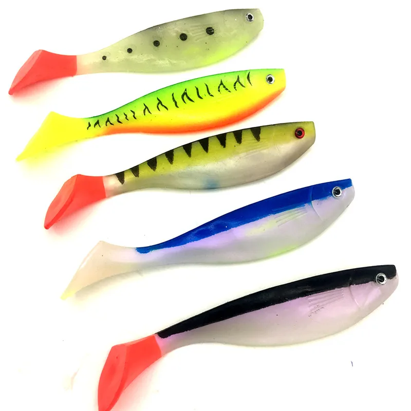 27g Soft Sea Fishing Cannibal Lure T Shad Pro Big Bait Swimbait T Tail Trolling Bass Fishing Worm JIG Artificial Bait