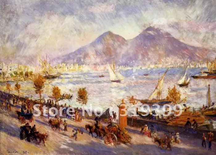 

Linen Canvas Oil Painting on linen canvas,Vesuvius in the Morning by pierre auguste renoir,Free DHL Shipping ,100% handmade