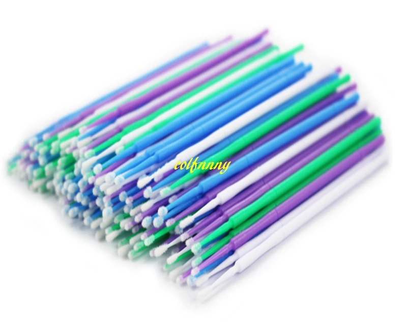 32000pcs/lot Fast shipping 10cm Lint Free Micro Brushes Disposable Swab For Eyelash Extension Micro Mascara Brush 4 styles